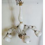 A Murano glass chandelier with eight down swept branches in an all over translucent effect, 70cm x