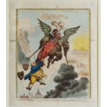 James Gillray (British, 1756 - 1815) a coloured etching,'Le Diable Boiteux or The Devil Upon Two