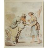 Thomas Rowlandson (British, 1756 - 1827) a fine ink and watercolour on paper, 'A Crab Hunting for