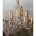 A fine quality Bohemian crystal chandelier with crystal drops