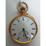A gold pocket watch with subsidiary dial