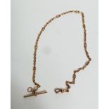 A 9ct rose gold watch chain 9.8g