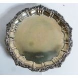 A Sheffield silver salver with scalloped edge