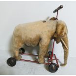 A 1930s Steiff ride on elephant