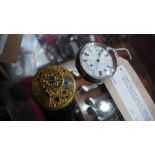 A Swiss silver pocket watch (af) together with a Jamison,