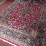 An extremely fine north east Persian Meshad carpet 295cm x 198cm central double pendent medallion