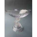 A satin glass pedestal fruit bowl on dol