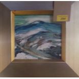 A Contemporary School oil on canvas laid on board, depicting an abstract seascape, in a large