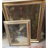 A 19th Century oil on canvas and similar smaller 19th Century oil