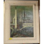 An oil on canvas early 20th Century of Cathedral signed Richard