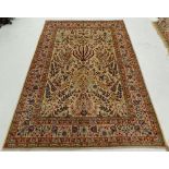 A fine North East Persian meshad carpet, 370cdm x 245cm, stylised tree of life with repeating