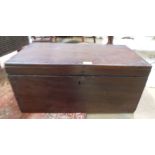 An early 20th Century Colonial teak trunk of small proportions having twin handles