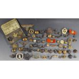 A COLLECTION OF MILITARY BADGES AND BUTTONS, to include examples of RAF and South African interest