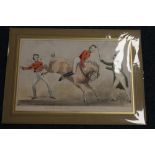 A JOHN DOYLE (HB) POLITICAL SKETCH, titled 'Military Rough-Riders Breaking an Unruly Animal', framed