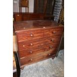 A 19TH CENTURY TWO OVER THREE CHEST OF DRAWERS