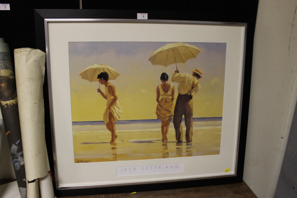 A FRAMED & GLAZED JACK VETTRIANO PRINT