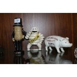 *A CAST 'MR PEANUT' MONEY BANK + TWO OTHERS  (3)