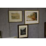 THREE FRAMED & GLAZED WATERCOLOURS - ONE SIGNED L G MITCHELL