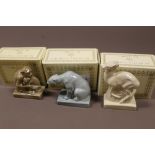 A WADE ART DECO COLLECTION CONSISTING OF A DEER, MONKEYS & POLAR BEAR, LIMITED EDITION OF 1000,