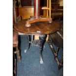 A PUB TYPE TABLE WITH CAST IRON BASE