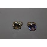 A 9CT GOLD SMOKEY QUARTZ DRESS RING + A 9CT GOLD AMETHYST RING  (2) APPROX WEIGHT 11.79g