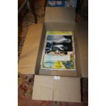 A BOX OF PRINTS INCLUDING BOXING INTEREST, LAUREL & HARDY ETC