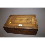 A 19TH CENTURY MAHOGANY WRITING SLOPE A/F