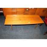 A RETRO 'GORDON RUSSELL OF BROADWAY' TEAK COFFEE TABLE WITH LABEL