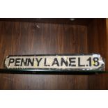 A WOODEN PENNY LANE L18 SIGN