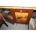 A WOODEN FIRE SCREEN, CASED SEWING MACHINE ETC (3)