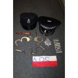 A SELECTION OF WEST MIDLANDS POLICE FORCE EPHEMERA TO INCLUDE CAPS, CUFFS, BADGE ETC