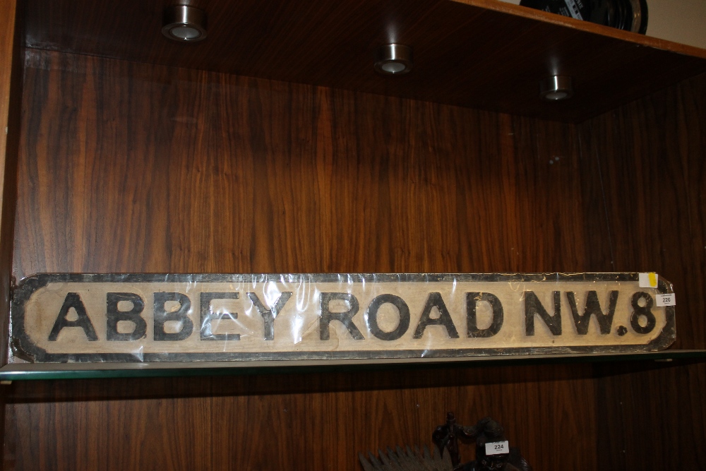 A WOODEN ABBEY ROAD NW8 SIGN