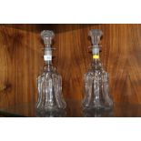TWO UNUSUAL GLASS DECANTERS