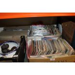 THREE TRAYS OF 7" SINGLES TO INC 10CC, T-REX ETC + ANOTHER