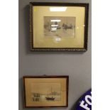 TWO FRAMED WATERCOLOURS OF SHIPS