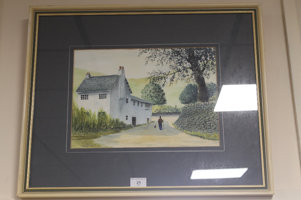 A FRAMED & GLAZED WATERCOLOUR OF TROUTBECK CUMBRIA SIGNED NORRIE