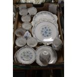 A TRAY OF TUSCAN LOVE IN THE MIST TEA AND DINNER WARE