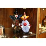 TWO MURANO STYLE GLASS CLOWNS