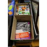 A BOX OF WOLVERHAMPTON WANDERERS FOOTBALL PROGRAMMES, TOGETHER WITH A BOX OF RAILWAY WORLD MAGAZINE