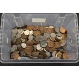 A BOX OF OLD COINS