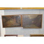 A PAIR OF VICTORIAN OIL PAINTINGS - ONE SIGNED J. MORRIS