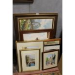 A LARGE QUANTITY OF PICTURES & PRINTS ETC., TO INC WATERCOLOURS & OILS, MOSTLY OF BUILDINGS