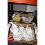 TWO TRAYS OF ASSORTED CERAMICS INC ETERNAL BEAU