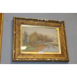 A GILT FRAMED J R DUNNING WATERCOLOUR