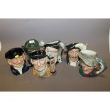 SIX LARGE ROYAL DOULTON CHARACTER JUGS