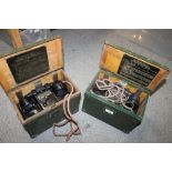 TWO WW2 MILITARY FIELD TELEPHONES