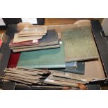 A TRAY OF CIGARETTE CARD ALBUMS - MOSTLY EMPTY