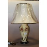A LARGE MOORCROFT LAMP & SHADE 'BOWBELLS' DESIGN