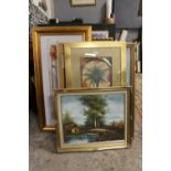 A SELECTION OF PICTURES & PRINTS TO INC SIGNED OIL PAINTINGS