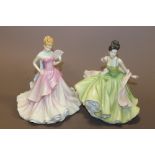 TWO ROYAL DOULTON PRETTY LADIES FIGURES 'SPRING BALL' & 'SUMMER BALL'